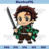 Bundle Chibi Characters Demon Slayer Png Cute Anime Lover Png Set - Blue Sea Svg