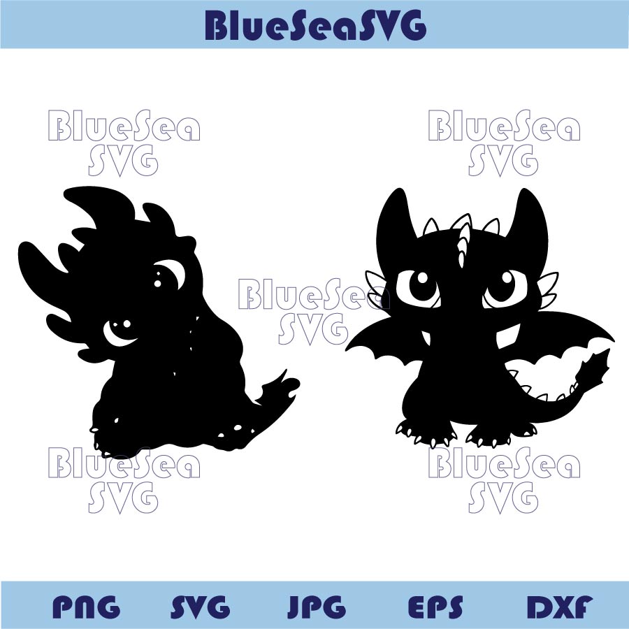 Toothless Svg Bundle Toothless Dragon Svg Night Fury Silhouette Dxf - Blue Sea Svg