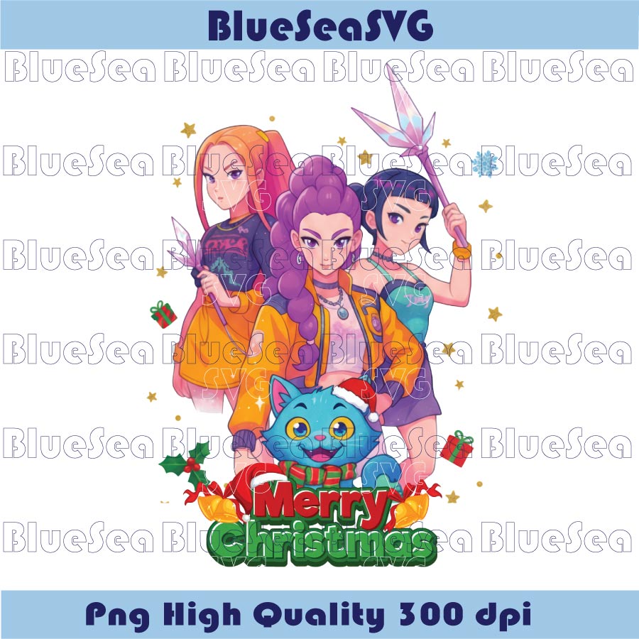 Merry Christmas Huntrix Png Huntrix Merry Christmas Png Clipart - BundleofSVG