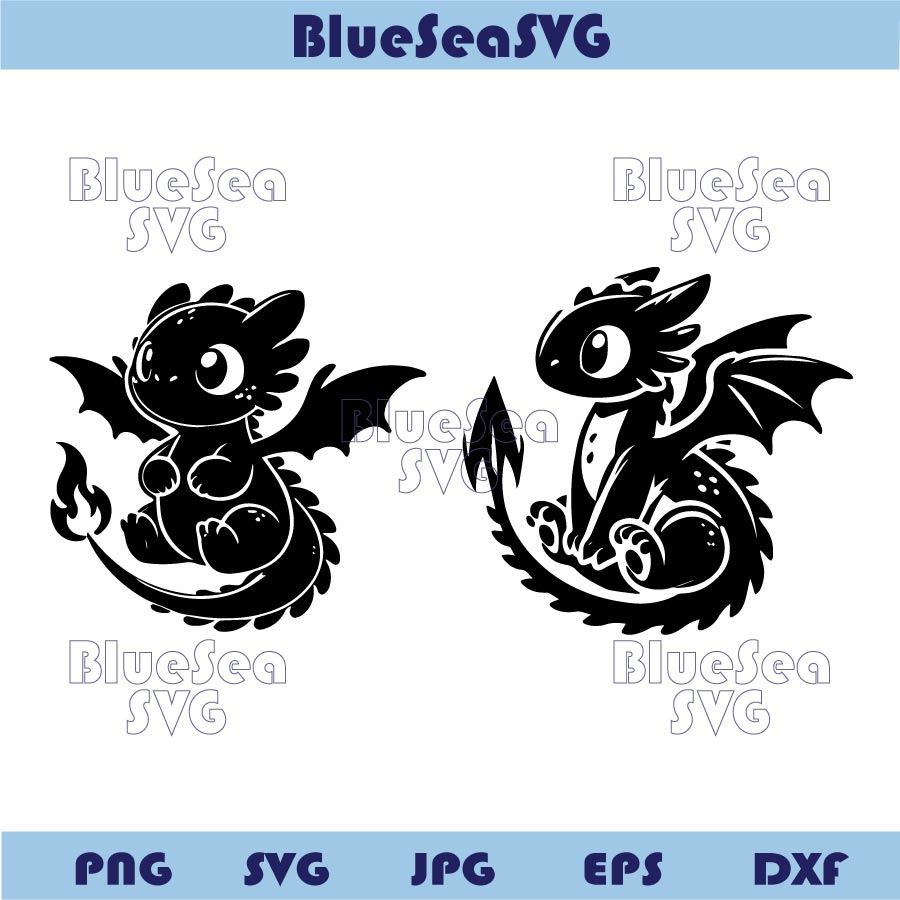 Toothless Svg Bundle Toothless Dragon Svg Night Fury Silhouette Dxf - Blue Sea Svg