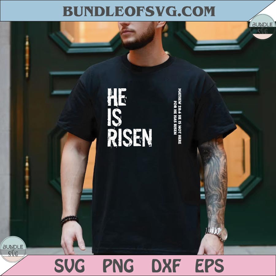 Hi Is Risen Png Matthew 28 6 Easter Png Sleeve Design Christian Png - BundleofSVG
