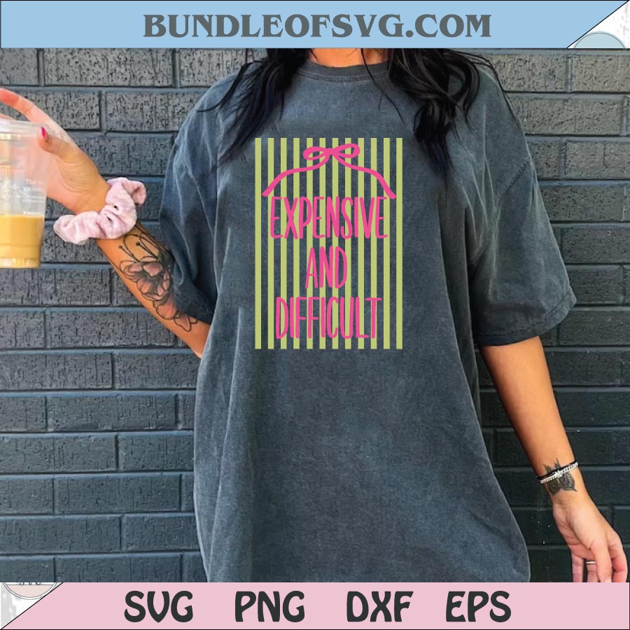 Expensive and Difficult Svg Striped Postage Stamp Preppy Coquette - BundleofSVG
