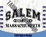 Salem Massachusetts Svg Varsity Halloween Svg Salem Png Witch Png - Blue Sea Svg