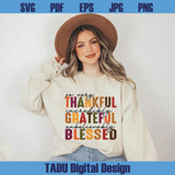 Grateful Thankful Blessed Svg Thanksgiving Png Retro Autumn Svg