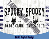 Halloween Svg Spooky Babes Club Svg Varsity Witch Skeleton Svg - Blue Sea Svg