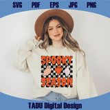 Spooky Season Png Checkered Retro Halloween Svg Ghost Boo Png