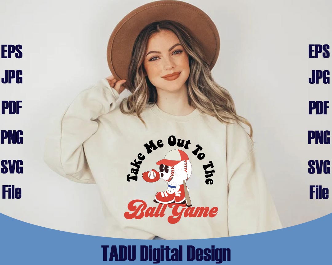Take Me Out To The Ball Game Png Trendy Retro Baseball Vibes Svg