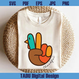 Peace Sign Turkey Hand Svg Turkey Hand Sign Thanksgiving Svg Png