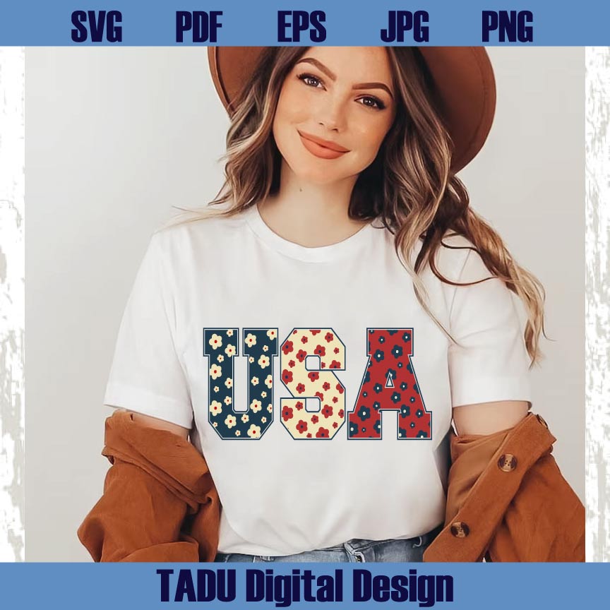 USA Svg Boho USA Png Retro America Svg 4th Of July Svg Patriotic Png Svg Dxf Eps Files - BundleofSVG