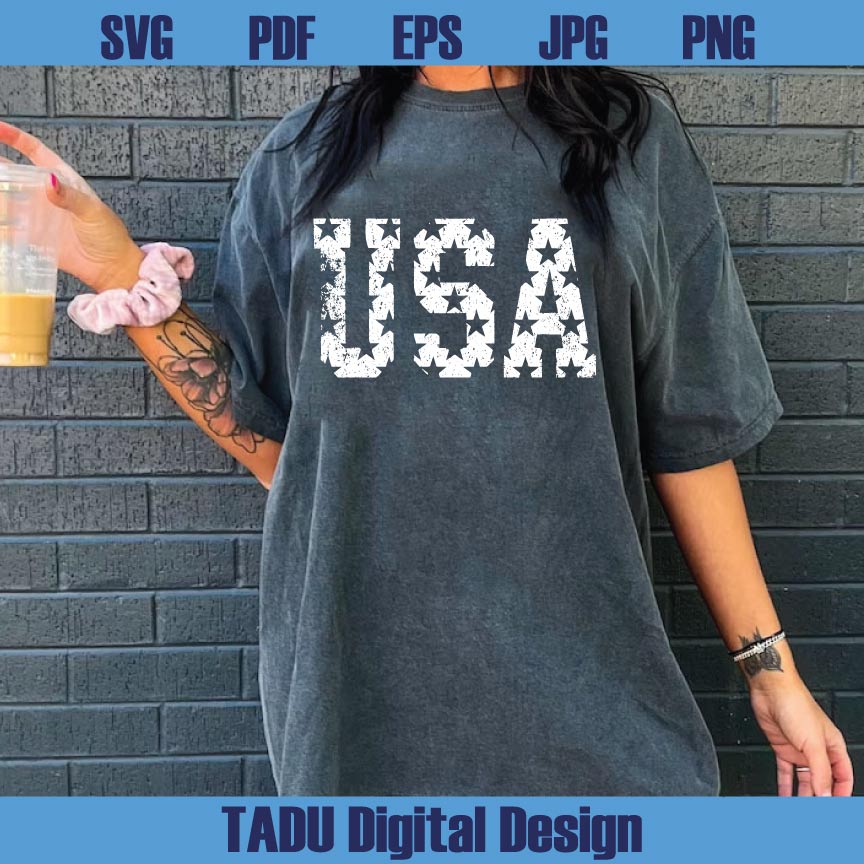 Distressed USA Svg Grunge USA Png Patriotic Shirt Design 4th Of July - BundleofSVG