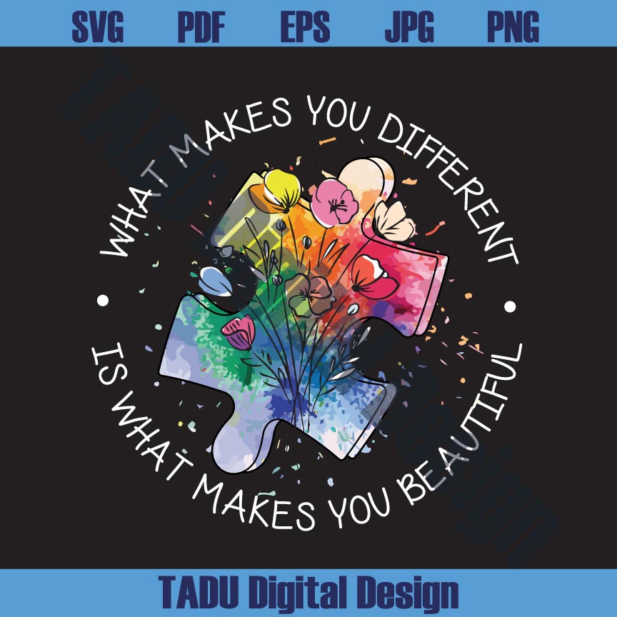 What Make You Different Make You Beautiful Autism Puzzle Png - BundleofSVG