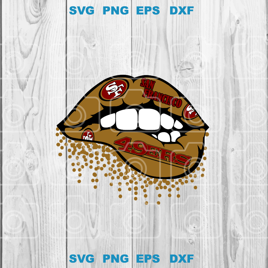 Love San Francisco 49ers Lips svg Lips Super Bowl American Football Rugby sign shirt decor svg png dxf eps cut files cameo cricut - BundleofSVG