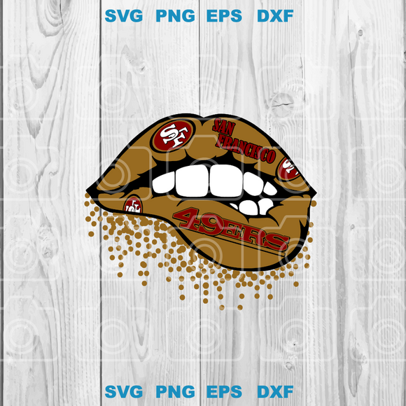Love San Francisco 49ers Lips svg Lips Super Bowl American Football Rugby sign shirt decor svg png dxf eps cut files cameo cricut