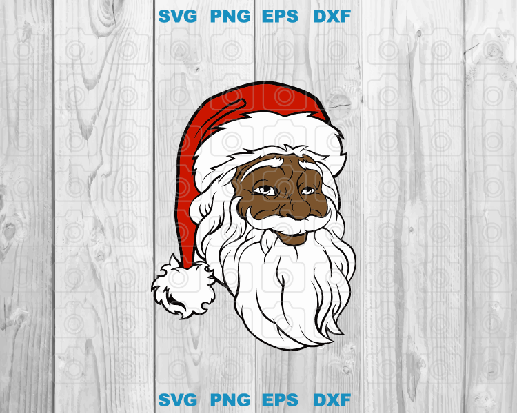 Black Santa Claus svg Black Believe Santa Claus Svg African American Santa face svg Cool Santa svg png dxf eps digital download files