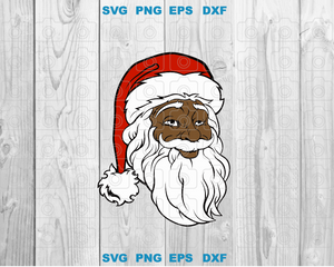 Black Santa Claus svg Black Believe Santa Claus Svg African American Santa face svg Cool Santa svg png dxf eps digital download files