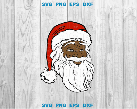 Black Santa Claus svg Black Believe Santa Claus Svg African American Santa face svg Cool Santa svg png dxf eps digital download files