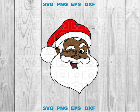 Black Santa Claus svg Black Believe Santa Claus Svg African American Santa face svg Cool Santa svg png dxf eps digital download files