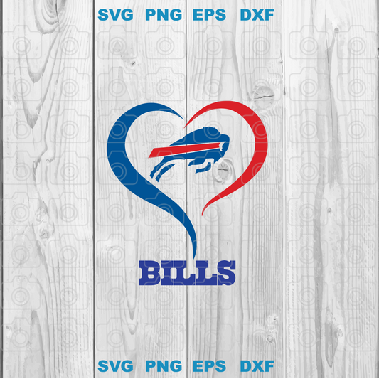 Buffalo bills Heart svg Open Heart Buffalo bills American Football svg Rugby shirt svg png cut files cricut - BundleofSVG