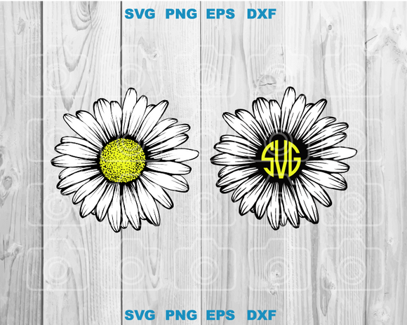 Daisy Monogram svg Monogram Daisy svg Monogram Sunflower svg high quality svg eps png dxf cut files for Cricut