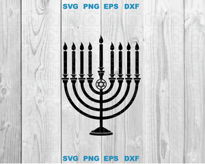 Menorah Hanukkah svg Hanukkah Menorah Silhouette svg png dxf eps digital download files