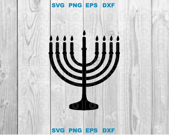 Menorah Hanukkah svg Hanukkah Menorah Silhouette svg png dxf eps digital download files