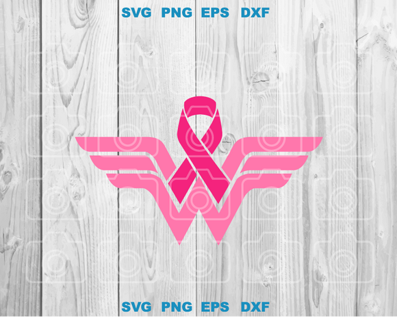 Wonder woman Cancer svg Wonder woman Pink Ribbon SVG shirt breast cancer ribbon sign gifts svg eps dxf png files for silhouette cameo cricut