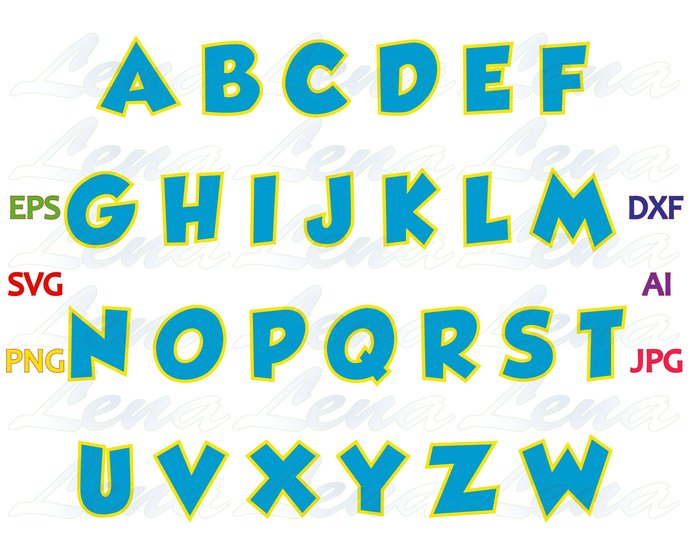 Paw Patrol Font SVG Paw Patrol Alphabet SVG Paw Patrol Letters SVG Numbers Paw Patrol birthday decor party svg png dxf cut file Cameo Cricut - BundleofSVG