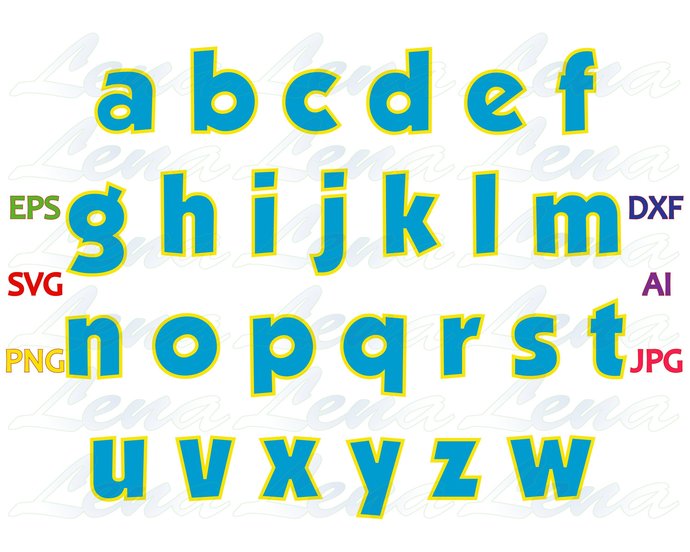 Paw Patrol Font SVG Paw Patrol Alphabet SVG Paw Patrol Letters SVG Numbers Paw Patrol birthday decor party svg png dxf cut file Cameo Cricut - BundleofSVG