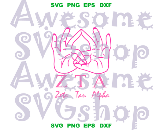 Zeta Tau Alpha SVG Zeta Tau Alpha Hand Sign shirt ZTA sign print shirt gift Download svg eps dxf png cut files silhouette cameo cricut - BundleofSVG