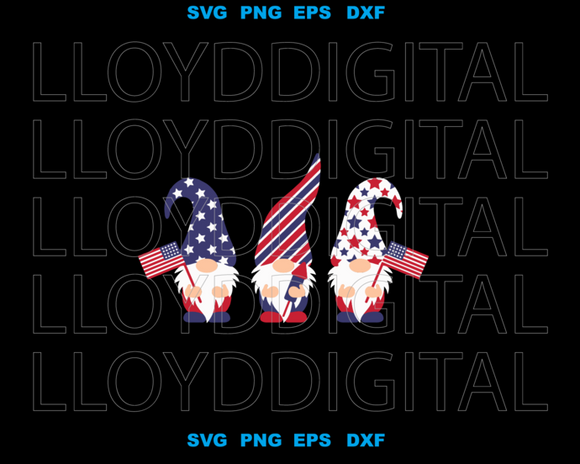 Patriotic Gnomes SVG USA Independence Day Svg svg 4th July patriotic American Flag svg png dxf eps file for cameo cricut