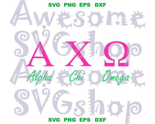 Alpha Chi Omega SVG Alpha Chi Omega Greek Letters shirt AXO ornament sign gift Download svg eps dxf png cut files silhouette cameo cricut - BundleofSVG