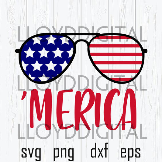USA American Flag glasses Merica svg Merica sunglasses shirt Independence Day US 4th of July svg png dxf eps file for cameo cricut - BundleofSVG