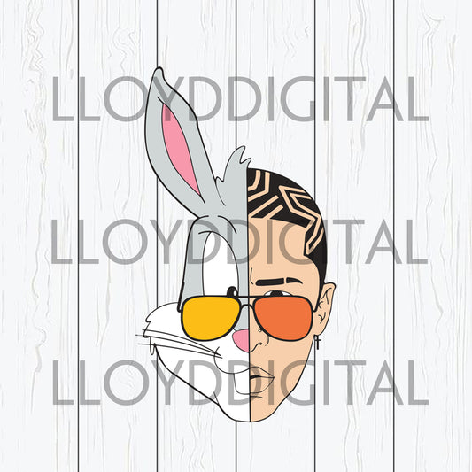 yhlqmdlg Bad Bunny Svg Easter Bunny Ella Es Calladita Easter bunny ears shirt Download svg dxf png cut files silhouette cricut - BundleofSVG