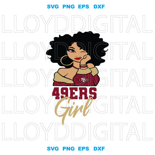 San Francisco 49ers girl svg Rugby Football Mom sign shirt decor svg png dxf eps cut files cameo cricut - BundleofSVG