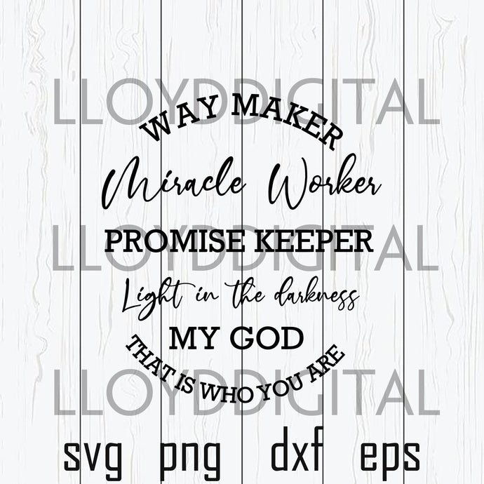 Waymaker Svg, Miracle Worker, Promise Keeper, My god, Christian svg, religion svg, women svg shirt svg dxf png cut files silhouette cricut - BundleofSVG