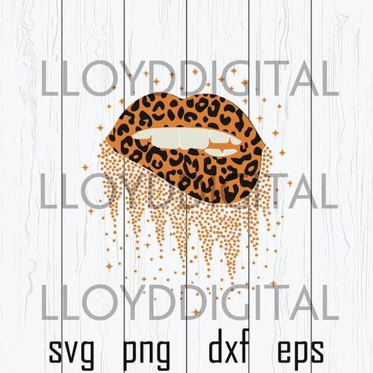 Sparkling Lips svg Leopard Biting Lips svg Leopard lips Mouth Sparkle Feminine svg png jpg dxf eps clipart cut files silhouette cameo cricut - BundleofSVG