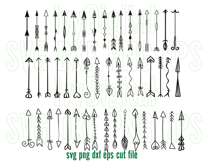 Bundle 50 vector Arrow SVG Arrow clipart decoration ornament Birthday Invitation Decor Party shirt gift silhouette svg png dxf files cricut - BundleofSVG