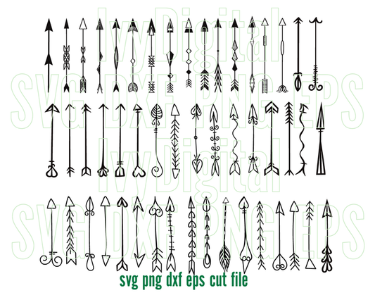 Bundle 50 vector Arrow SVG Arrow clipart decoration ornament Birthday Invitation Decor Party shirt gift silhouette svg png dxf files cricut - BundleofSVG