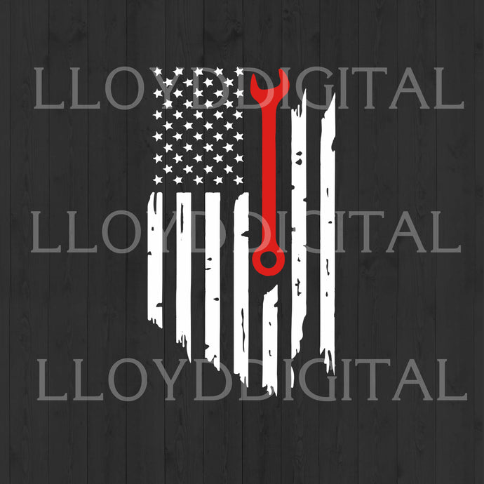 USA flag with wrench svg wrench monkey wrench svg usa flag mechanic Svg mother's day shirt gifts svg eps dxf png cut file silhouette cricut - BundleofSVG