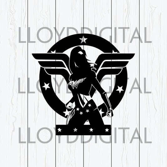 Wonder Woman Emblem Logo SVG Superhero clipart wonder woman logo decor Birthday Invitation Decor Party shirt gift svg png dxf files cricut - BundleofSVG