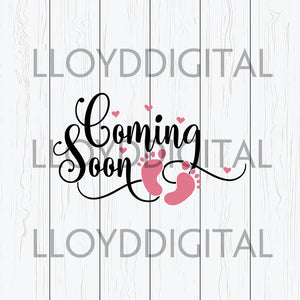 Coming soon baby Hearts svg Pregnancy Announcement SVG, Baby Coming Soon shirt silhouette svg eps png dxf cutting files cameo cricut