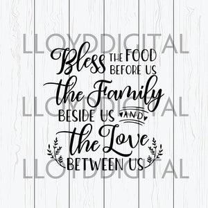Bless The Food Svg Kitchen Quotes Svg Dinner Blessing Svg, Dish Towel Svg Cutting Board Svg, Blessing svg png jpg dxf eps cut files cricut