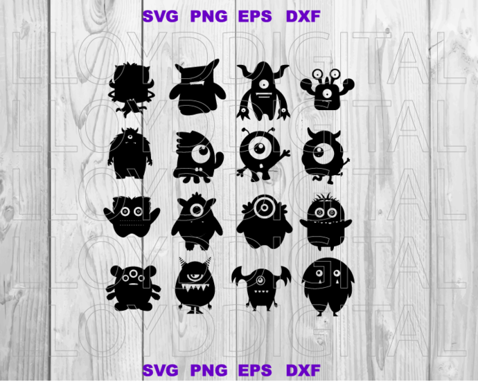 Silly monsters svg Monster svg monsters inc svg print decor party birthday shirt high quality svg eps png dxf cut files for Cricut - BundleofSVG