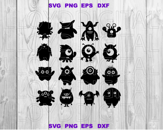 Silly monsters svg Monster svg monsters inc svg print decor party birthday shirt high quality svg eps png dxf cut files for Cricut - BundleofSVG