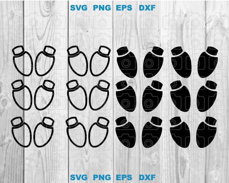 Christmas Light Bulb svg Lights Template Tutorial Decor svg Ornament Christmas Bulbs Outlines svg png dxf eps files - BundleofSVG