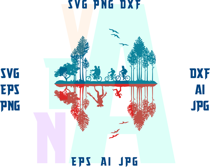Stranger things Upside Down SVG Stranger things clipart Stranger things shirt Party Gift svg png dxf eps cut file for cameo cricut - BundleofSVG