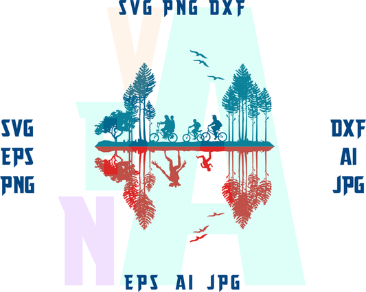 Stranger things Upside Down SVG Stranger things clipart Stranger things shirt Party Gift svg png dxf eps cut file for cameo cricut - BundleofSVG