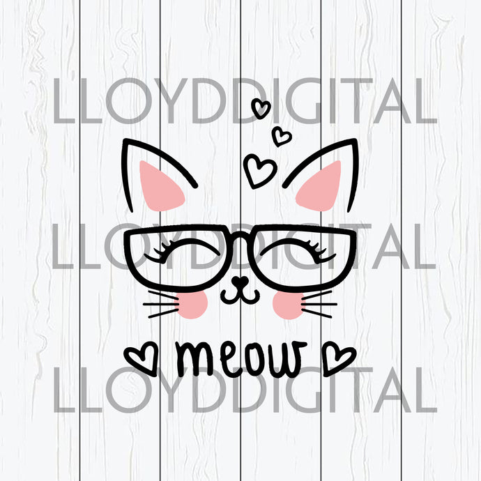 I love cats svg file 43 cat whiskers svg, cat svg, black cat svg meow shirt gift silhouette svg eps dxf png cut files cameo cricut - BundleofSVG