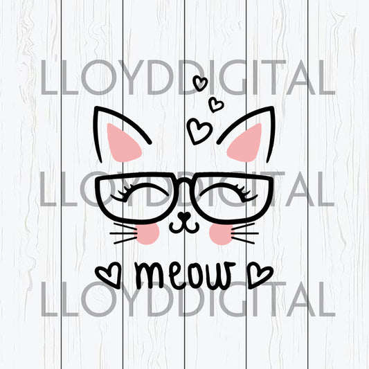 I love cats svg file 43 cat whiskers svg, cat svg, black cat svg meow shirt gift silhouette svg eps dxf png cut files cameo cricut - BundleofSVG