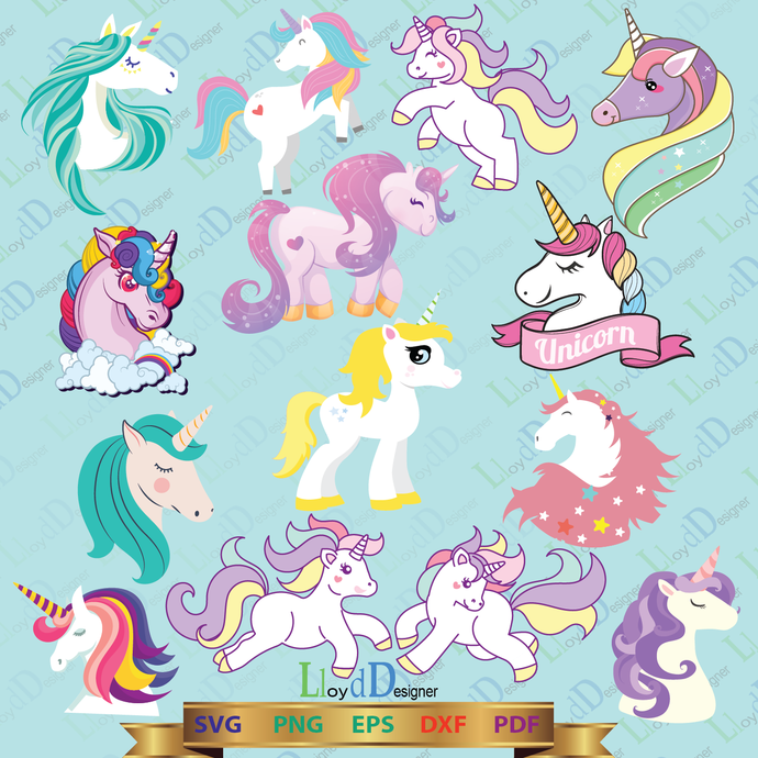 Unicorn SVG Unicorn clipart logo Shirt Invitation Unicorn Birthday Silhouette Party Decor Print svg png dxf file cameo cricut